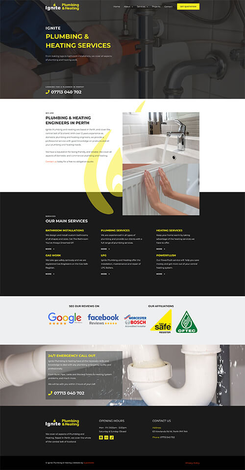 Ignite Plumbing and Heating Website