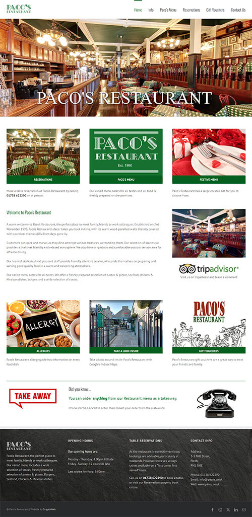 Paco's Restaurant Website
