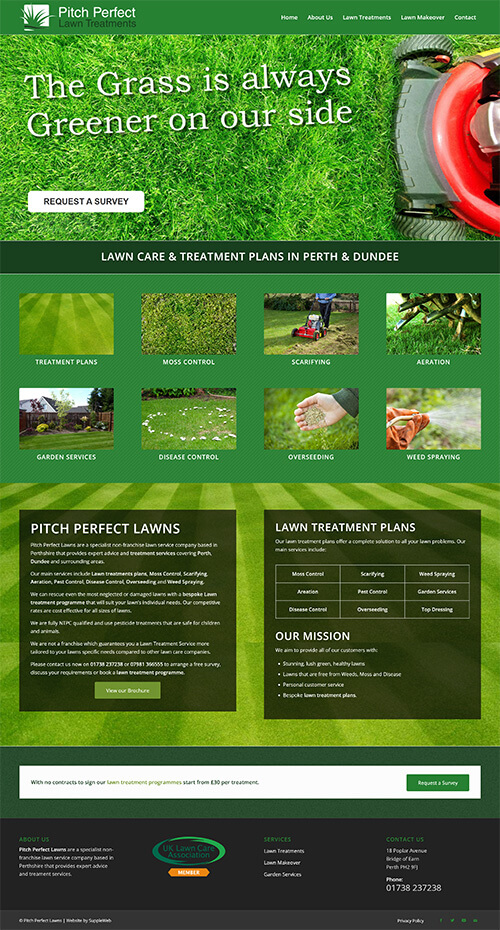 Pitch Perfect Lawns Website