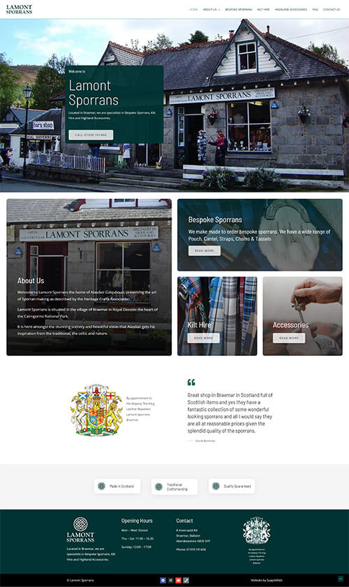 Lamont Sporrans Website